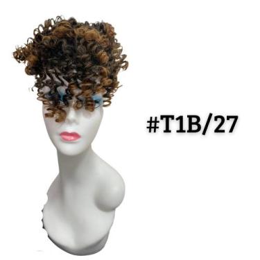 Imagem de Aplique Afro Puff Orgânico Cacheado Com Franja - bbless, t1b27