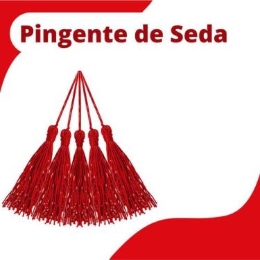 Imagem de Pingente De Seda Tassel - Franja - Vermelho - Com 100 Unidades - Nybc