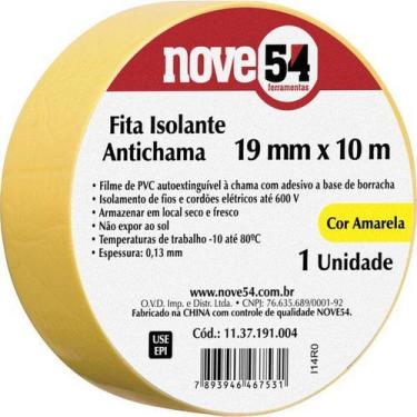 Imagem de Fita Isolante Antichama 19mm X 10m Amarela Nove54