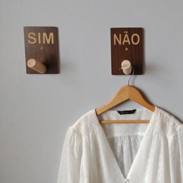 Imagem de 4 Ganchos pendurador provador de loja Sim Não pino inclinado - Souveni