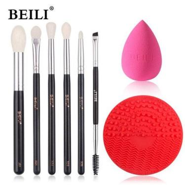 Imagem de Kit De Escova De Maquiagem 6 Pçs Com 1 Esponja e 1 Escova De Limpeza A