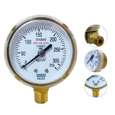 Imagem de Manometro De Oxigênio Arg/nit/co2 Alta 0-315kgf  - WW SOLDAS