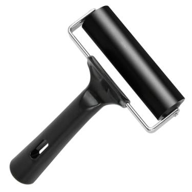 Imagem de Nichiyo Rolo de borracha para pavimentos Brayer rolo papel de parede ferramentas de alisamento 4 polegadas rolo de fita cola para blocos de linóleo para gravura, instalação de piso de barco, papel de