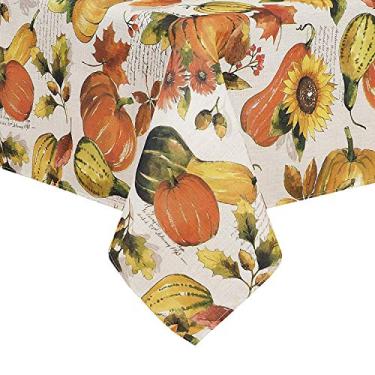 Imagem de Elrene Home Fashions Toalha de mesa de tecido estampada Grateful Season para outono/colheita/ação de graças, 152 x 259 cm, multi