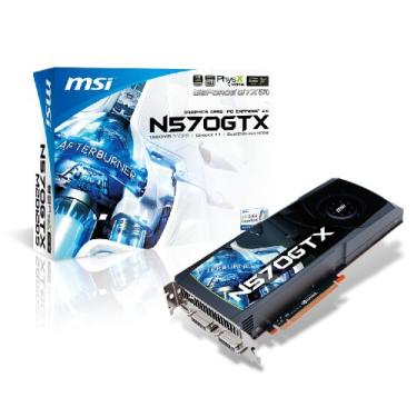 Imagem de MSI Placa de vídeo com suporte para placa de vídeo M2D12D5 de 320 MB GDDR5 PCI Express 2.0 x 16 HDCP Ready SLI da GeForce GTX 570 Fermi 1280 MB