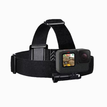 Imagem de Sametop Suporte de alça de cabeça compatível com GoPro Hero 12, 11, 10, 9, 8, Hero 7 Black, 7 Silver, 7 White, Hero 6, 5, 4, Session, 3+, 3, 2, 1, Hero (2018), Fusion, Max, DJI Osmo Câmeras de Ação