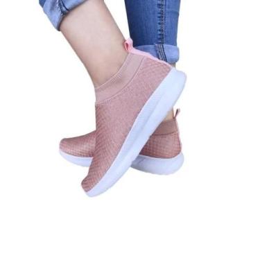 Imagem de Tenis Feminino Meia Confortável Preço de fabrica - Genérico, Nude, 38