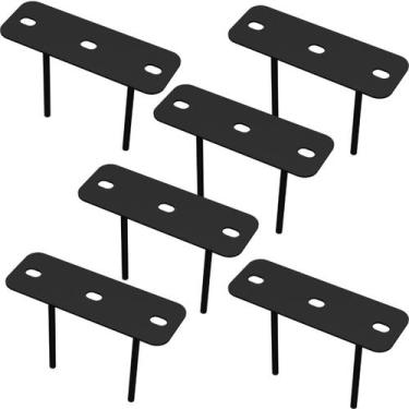 Imagem de 06 SUPORTES 2 ESPETOS ESTACAS CHÃO REFLETOR 06 cjts - MULTIFORMA, Pret