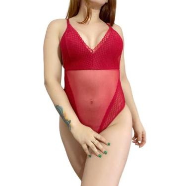 Imagem de Body Sem Manga Rendado - C42 - Fanáticos Por Cintas, Vermelho, GG, Fem