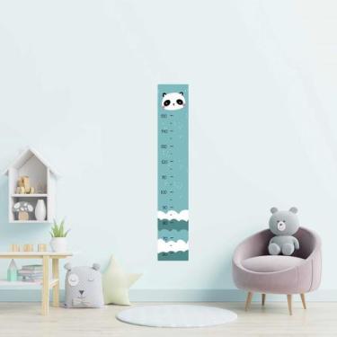 Imagem de Régua Adesiva Infantil Panda Chuva E Nuvens N09220 20x115cm - Adesivo 
