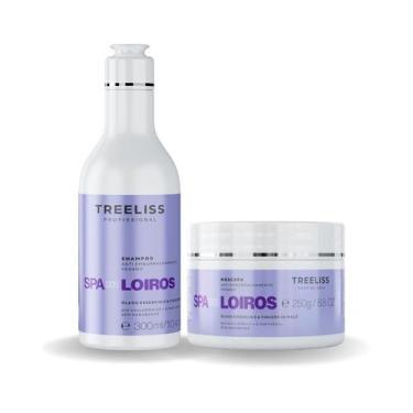 Imagem de Kit spa dos loiros antiemborrachamento 2passo 0,6kg treeliss - Treelis