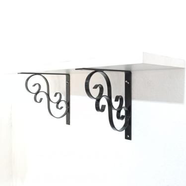 Imagem de Mão Francesa 20x20 Preto dois arabescos - Stilo Arte Metal