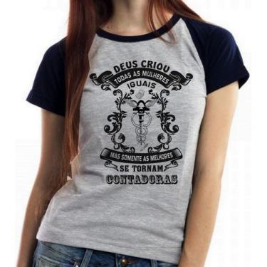 Imagem de Baby look blusa feminina ou Camiseta unissex Contadora - Empório Dutra