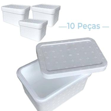 Imagem de Kit C/10 Caixa Térmica Isopor Sorvete Doces 20,5X12,5Cm