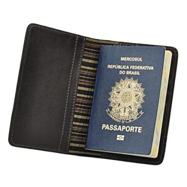 Imagem de Porta Passaporte GO em Couro Galvani, Marrom café