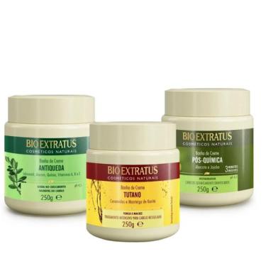 Imagem de Kit 3 Máscaras Bio Extratus Jaborandi + Tutano + Pós Química