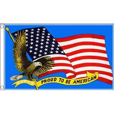 Imagem de AZ FLAG - Proud to be American Flag 3' x 5' - EUA - Bandeiras dos Estados Unidos 90 x 150 cm - Banner 3x1,5 m - Drapeau Fier d'être américain