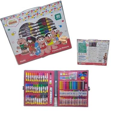 Imagem de KIT Escolar Infantil Maleta Estojo De Pintura - Canetinhas - Aquarela 150 Pçs (150Pç Tur Da Moni)