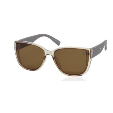 Imagem de Óculos de Sol Clássico Polo London Club, lente em Policarbonato com Proteção UV400 em - Kit contém Case Couro ECO (Marrom clear)