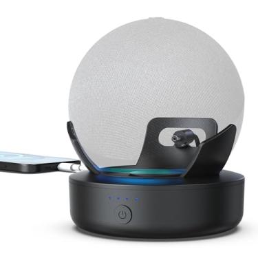 Imagem de Base de Bateria Echo Dot 4 ou Dot 5 - Suporte de Bateria Portátil de 10000 mAh Suporte para Echo Dot 4 Longa Duração 16 Horas Tempo de Reprodução Base de Bateria para Echo Dot 4ª / 5ª Gen(10000mAh)