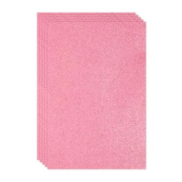 Imagem de PATIKIL Folha de espuma com glitter EVA brilhante vermelho melancia 11,8 x 7,9 polegadas 2 mm de espessura com adesivo traseiro brilhante EVA Glitter feltro para projetos de artesanato DIY, 5 peças