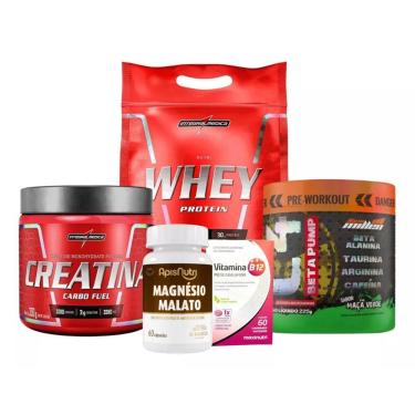 Imagem de Kit Misto Whey Protein Pó Refil Completo Para Treino