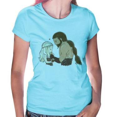 Imagem de Baby Look Khal Drogo e Daenerys Targaryen - Foca na Moda, Azul bebê, G