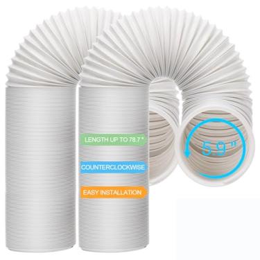 Imagem de NEAGLORY Mangueira de ar condicionado portátil 2 unidades - Mangueira CA com 15 cm de diâmetro, rosca anti-horário, comprimento de até 199 cm - Mangueira de exaustão para ventilação CA portátil