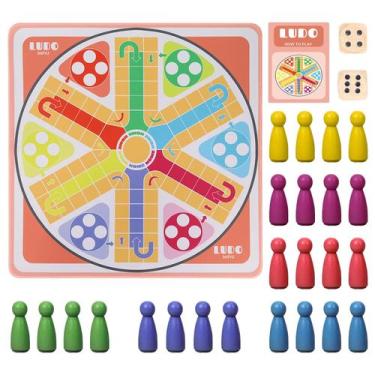 Imagem de Jogo de tabuleiro Ludo JStFru de 20 polegadas para 2-6 jogadores com i