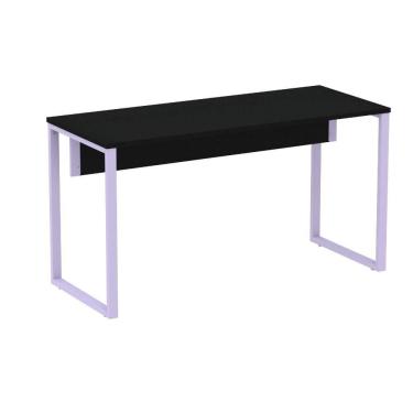 Imagem de Mesa Escritório P25 TUB Pandin 150 cm (Larg) x 70 cm (Prof) Tampo MDP Preto Pé Aço Tubular Lilás
