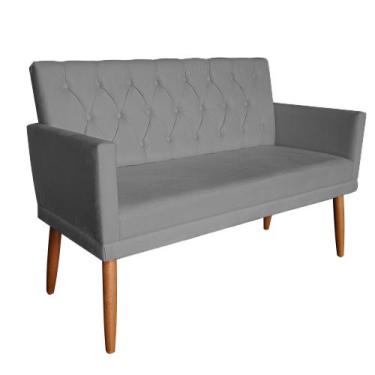 Imagem de Poltrona Namoradeira Decorativa Nina Captone belo tok - Suede Cinza