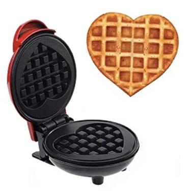 Imagem de Mini Grill Panela Anti-aderente Molde De Coração Waffles 110V - SOKANY