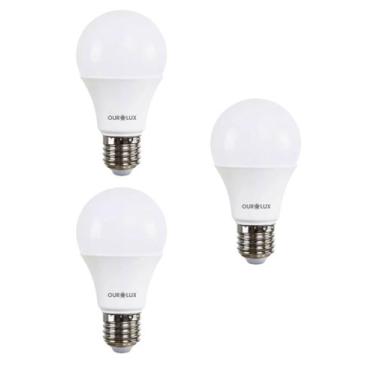 Imagem de 3 Lâmpada LED Bulbo 9w Superled Ouro Biv 6500k Ourolux