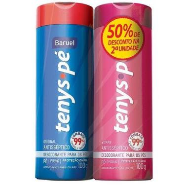 Imagem de Kit talco desodorante antisséptico tenys pé baruel original + woman 10