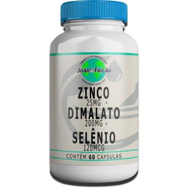 Imagem de Zinco Quelato 25Mg + Magnésio Dimalato 200Mg + Selênio Quelato 120Mcg - 60 Cápsulas
