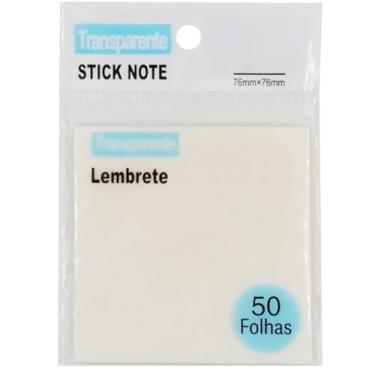 Imagem de Bloco Adesivo Transparente 50 Folhas 76x76mm Stick Note