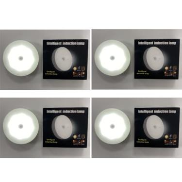 Imagem de Luminárias Luz Noturna LED Sem Fio Com Magnético Sensor Presença Usb Recarregável Quente e Fria Lâmpada Branco (KIT4-luz fria)