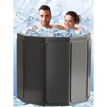 Imagem de Banheira de gelo dobrável portátil para atletas, recuperação muscular rápida, terapia de água fria, banheira de imersão de gelo, adequada para academias domésticas ao ar livre, grande capacidade
