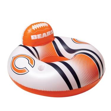 Imagem de BigMouth Chicago Bears Boias infláveis de piscina de 106 cm oficialmente licenciadas pela NFL Fan Gear Merchandise Back Support Tubo interno para adultos e adolescentes