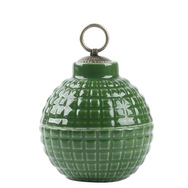 Imagem de Cinzeiro de mesa com tampa criatividade cinzeiros de mesa de cerâmica moderna simples à prova de vento para fumar para uso doméstico escritório ornamentos (tamanho: Green)