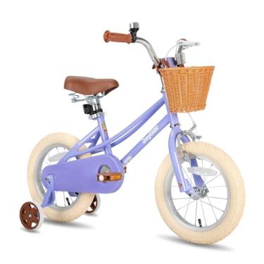 Imagem de JOYSTAR Bicicleta Infantil de 16 Polegadas para Crianças de 4 A 7 Anos (41 "-53"), Meninas, Bicicleta para Meninas com Rodas de Treino e Cesta, Bicicleta Infantil Roxa