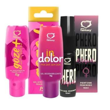 Imagem de Kit Sexshop Gel Funcional Excitante Perfume Feromônio Casal - SI