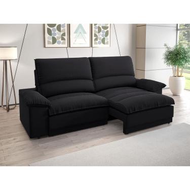 Imagem de Sofá Plaza 2,00m com Molas no Assento Retrátil e Reclinável Velosuede - NETSOFAS