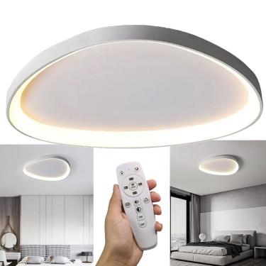 Imagem de Luminaria Paflon Sobrepor Led 3 Tons Ajustavel Controle Remoto Luz Teto