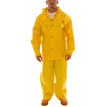 Imagem de Durascrim, 3 peças, 10,5 mm de espessura, jaqueta de PVC/poliéster, tempestade removível, capuz, braguilha de encaixe, geral frontal