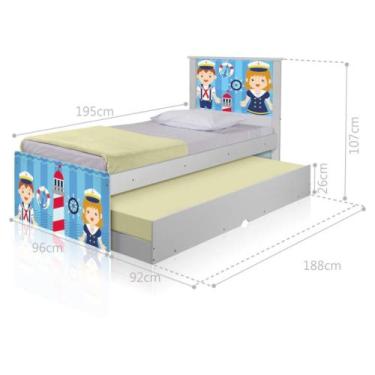 Imagem de Bicama Juvenil com Cabeceira Adesivada Marinheiros - CASA H