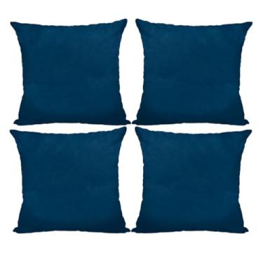 Imagem de Almofadas Coloridas 45x45cm em Suede com Enchimento (4, Azul, Quadrado)