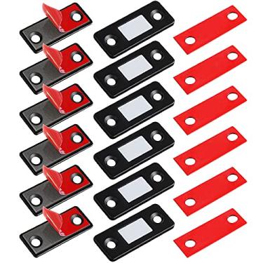 Imagem de Pacote com 6 ímãs ultrafinos para porta de armário com trava magnética de armário para armários de cozinha fecho magnético para armário de cozinha fecho de porta magnético