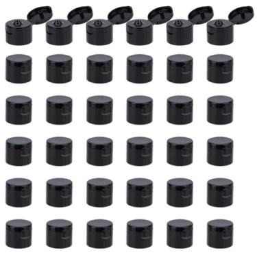 Imagem de OLYCRAFT 36 peças 28/410 tampa de distribuição superior flip top preto tampas de reposição de condimento tampa de garrafa de plástico reutilizável tampas flip top para xampu, hidratante, garrafas de
