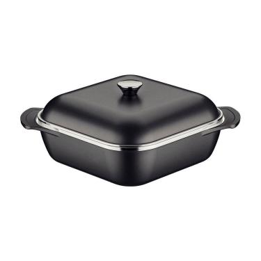 Imagem de Caçarola quadrada tramontina lyon starflon preto com tampa 28 cm 5,5 L Tramontina